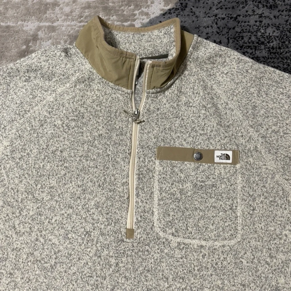 The North Face Fleece Jacket Men XL Brown Gordon Lyons‎ 1/4 Zip Pullover Sweater